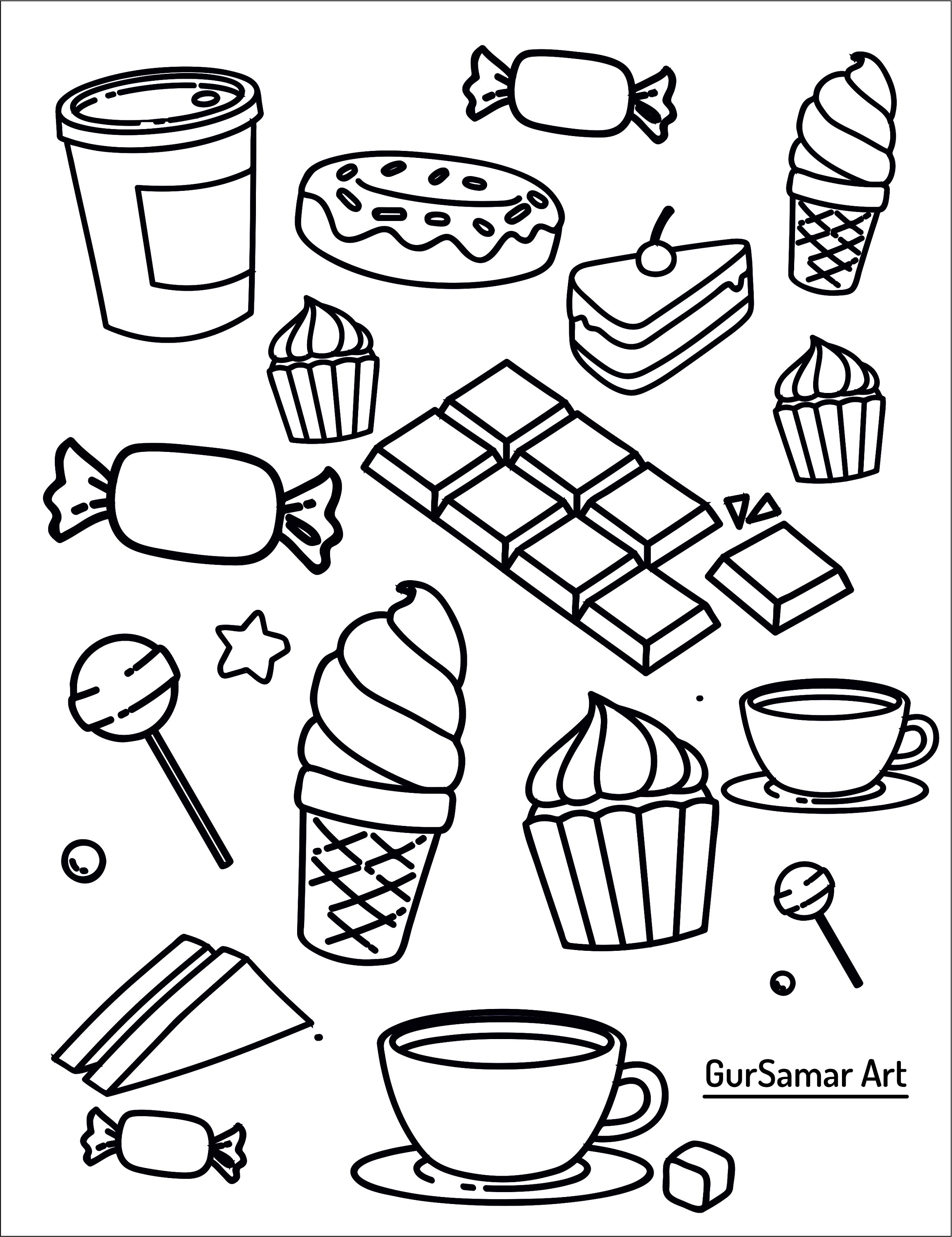 Foods Hd Coloring Pages 01 Coloring Pages Instant Download Etsy