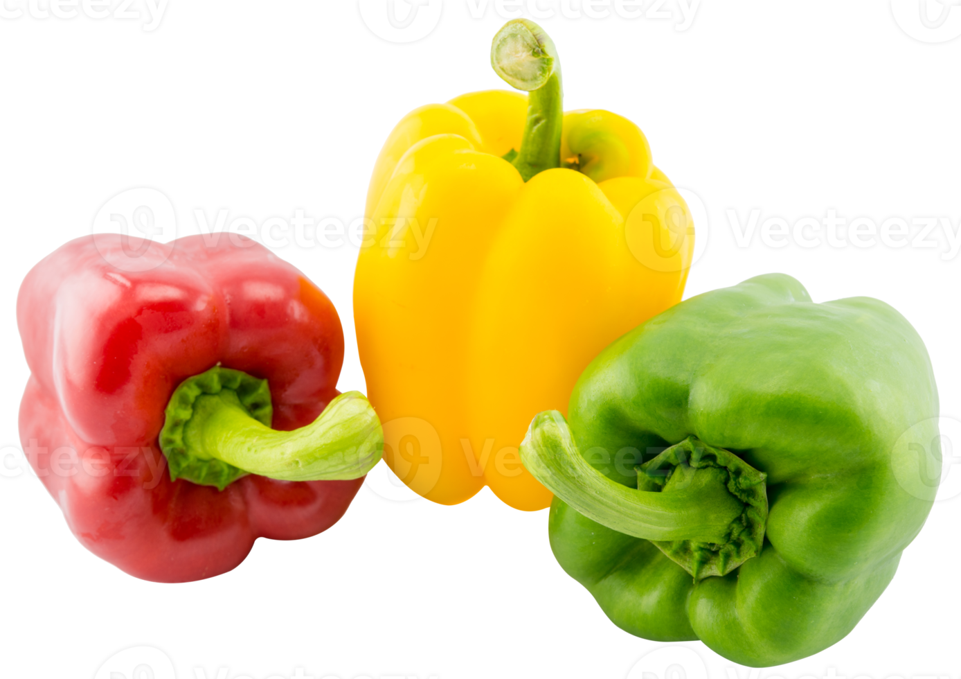 Free Fresh Vegetables Three Sweet Red Yellow Green Peppers Isolated