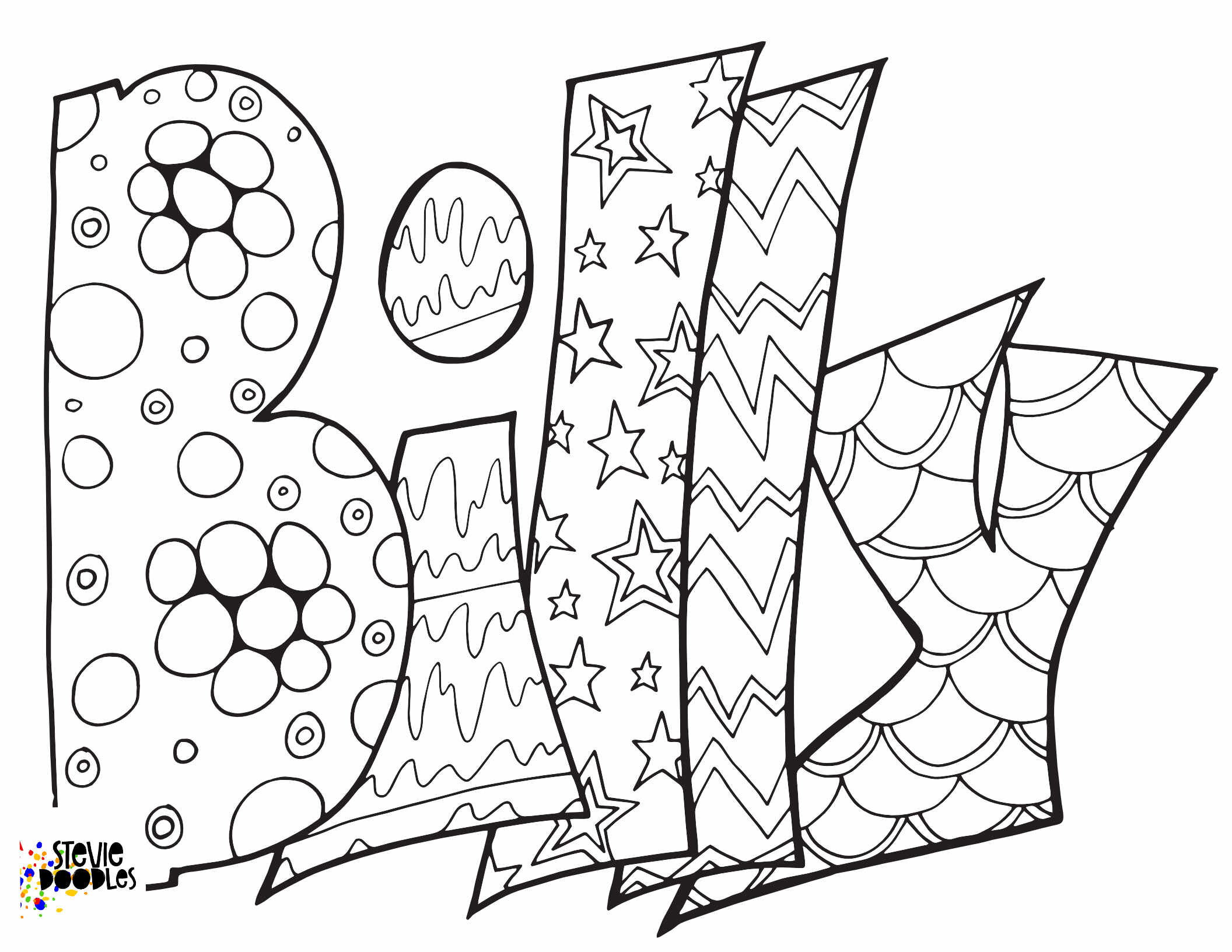 Free Happy Birthday Coloring Pages Stevie Doodles