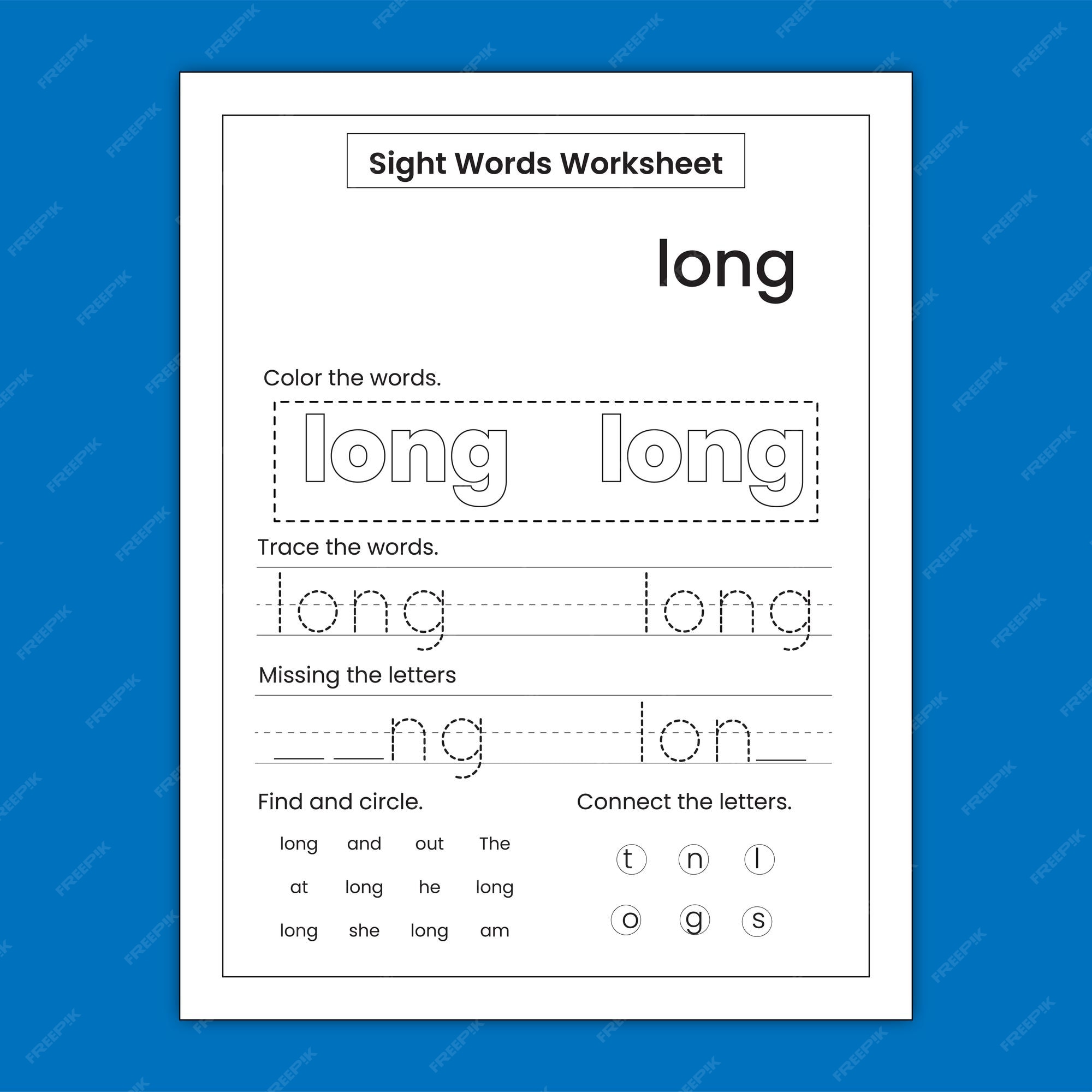 Free Sight Word Worksheet On Free Worksheets Free4classrooms