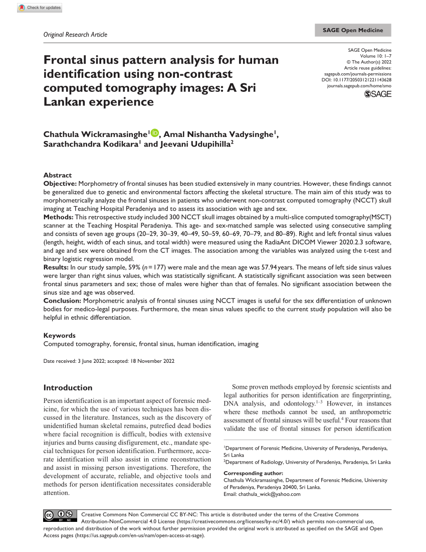 Frontal Sinus Pattern Analysis For Human Identification Using Non