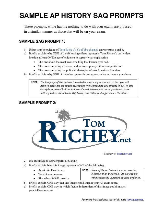 Get A Perfect Score On The Saq Apush Ap World Ap Euro Youtube