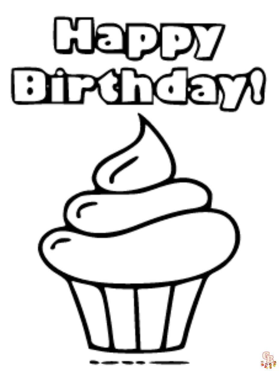 Happy Birthday Coloring Pages 30 Printable Coloring Pages Easy