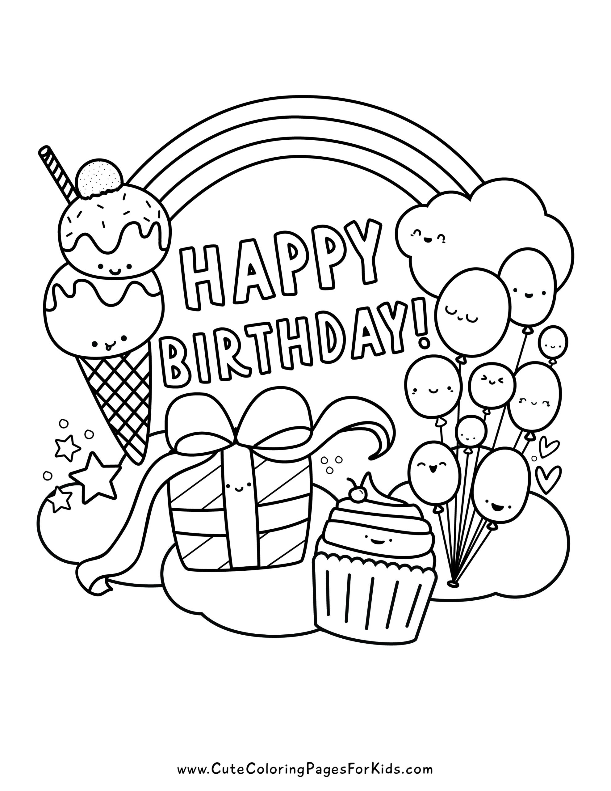 Happy Birthday Coloring Pages Top 15 Sheets For Kids And Adults