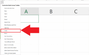 How To Add The Undo Button In Microsoft Excel Spreadcheaters