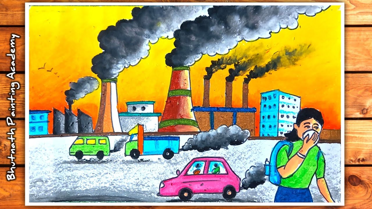 How To Draw Air Pollution Really Easy Drawing Tutorial