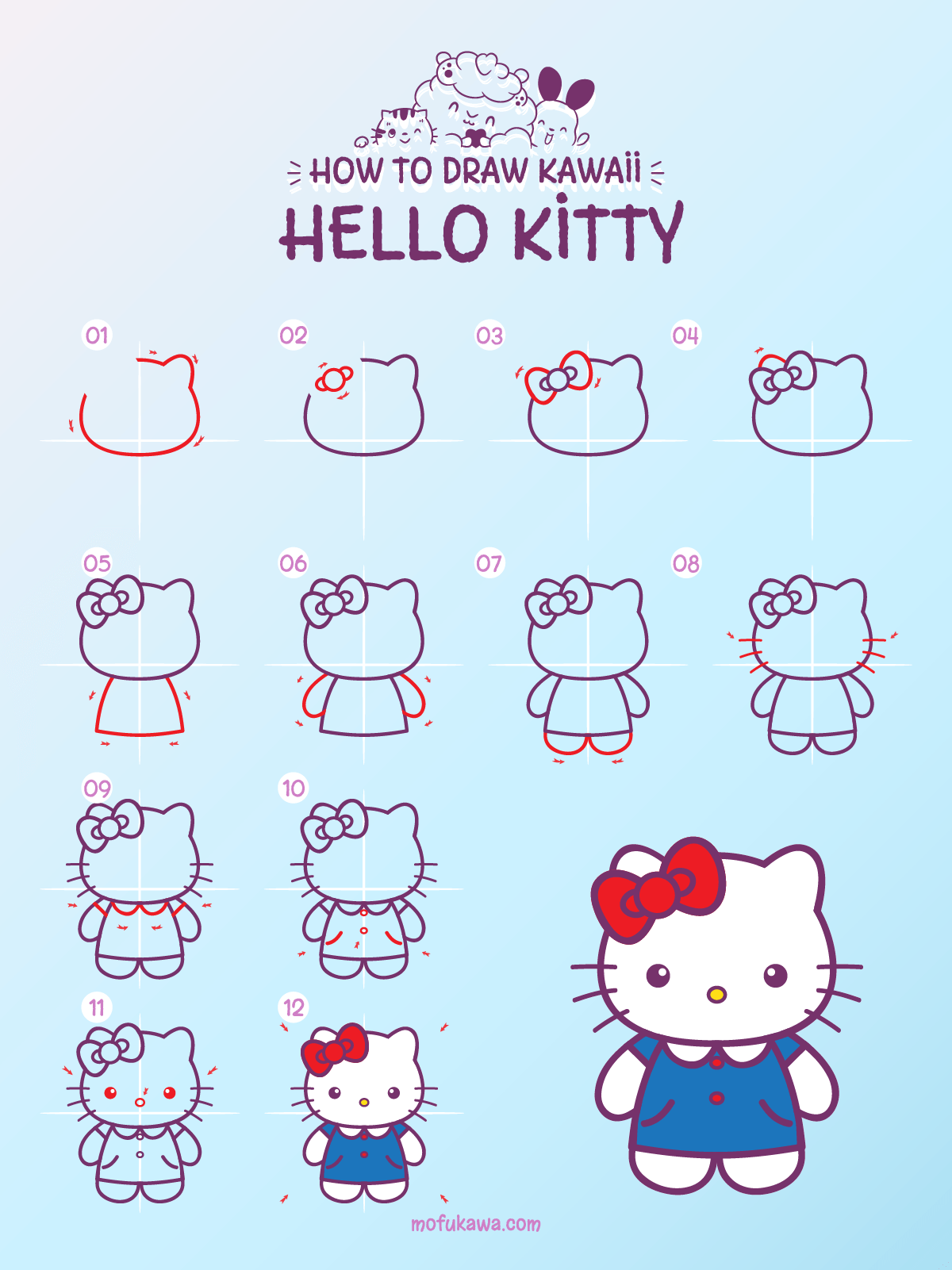 How To Draw Hello Kitty Step By Step