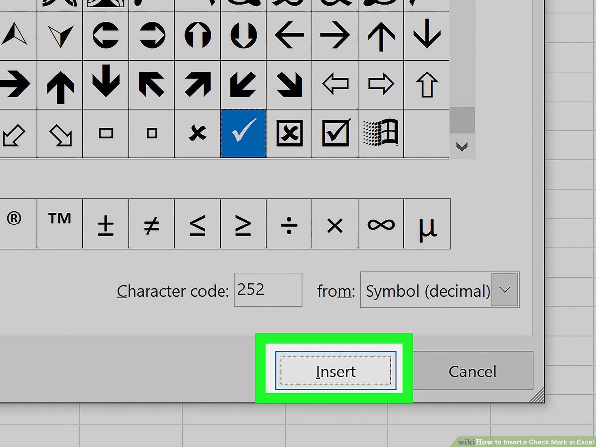 How To Insert A Check Mark In Excel 9 Steps With Pictures