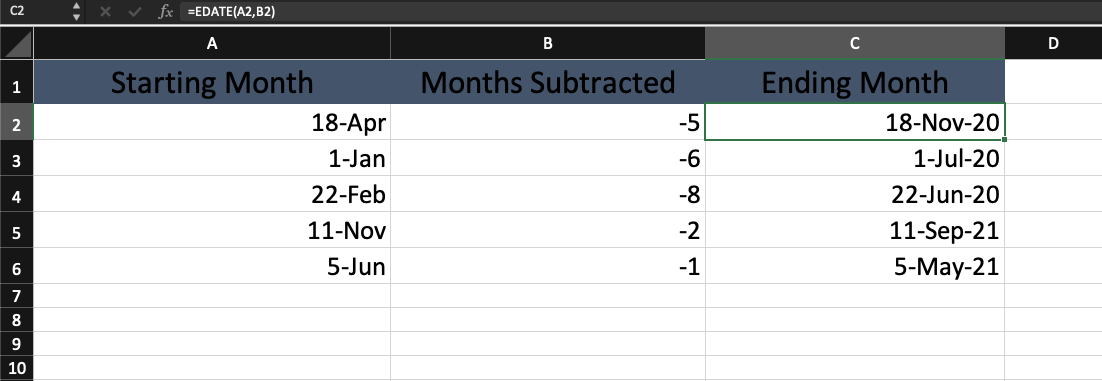 How To Subtract Dates In Excel