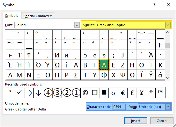 How To Type Delta Symbol In Excel Excel Web