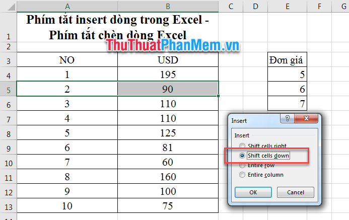 Insert Line Shortcut In Excel Shortcut Insert Excel Tipsmake Com