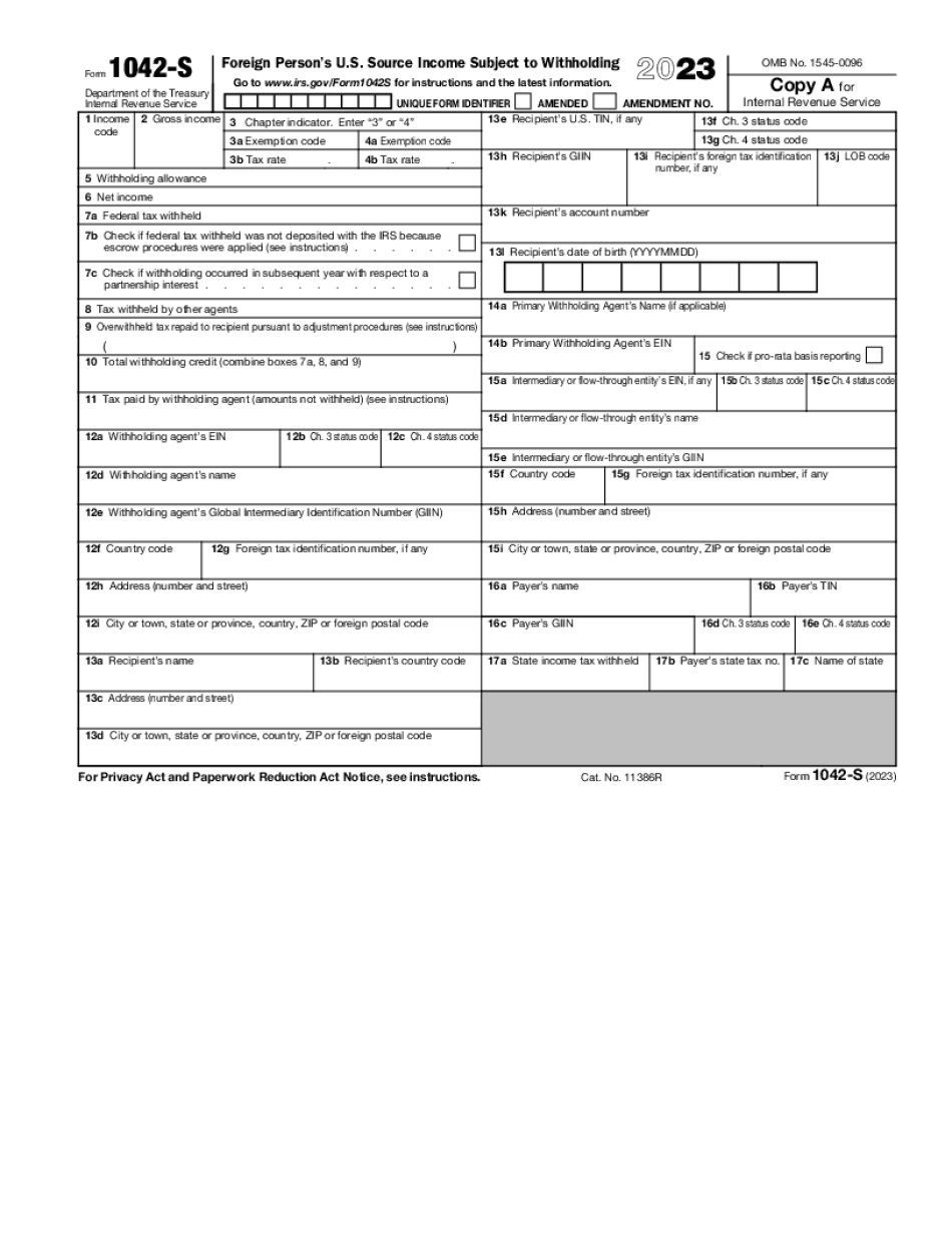 Irs 1042 S Instructions 2019