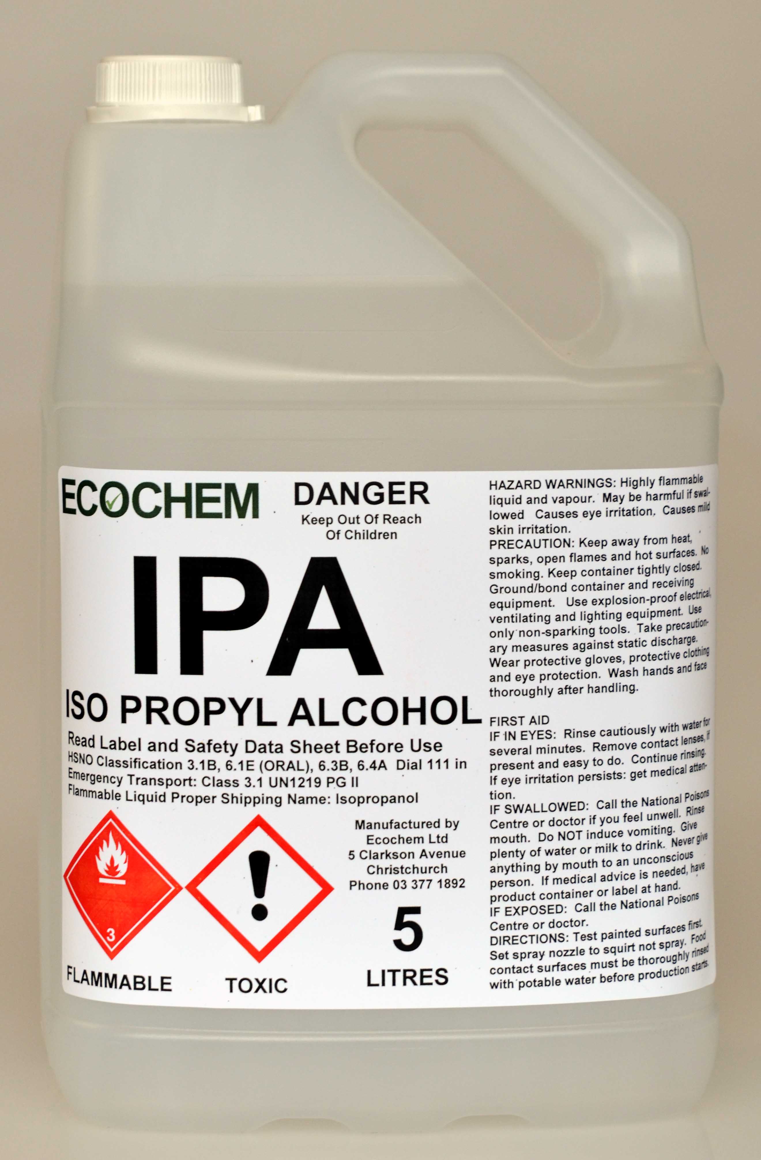 Iso Propyl Alcohol Ipa Technical Grade Solvent Ecochem Limited