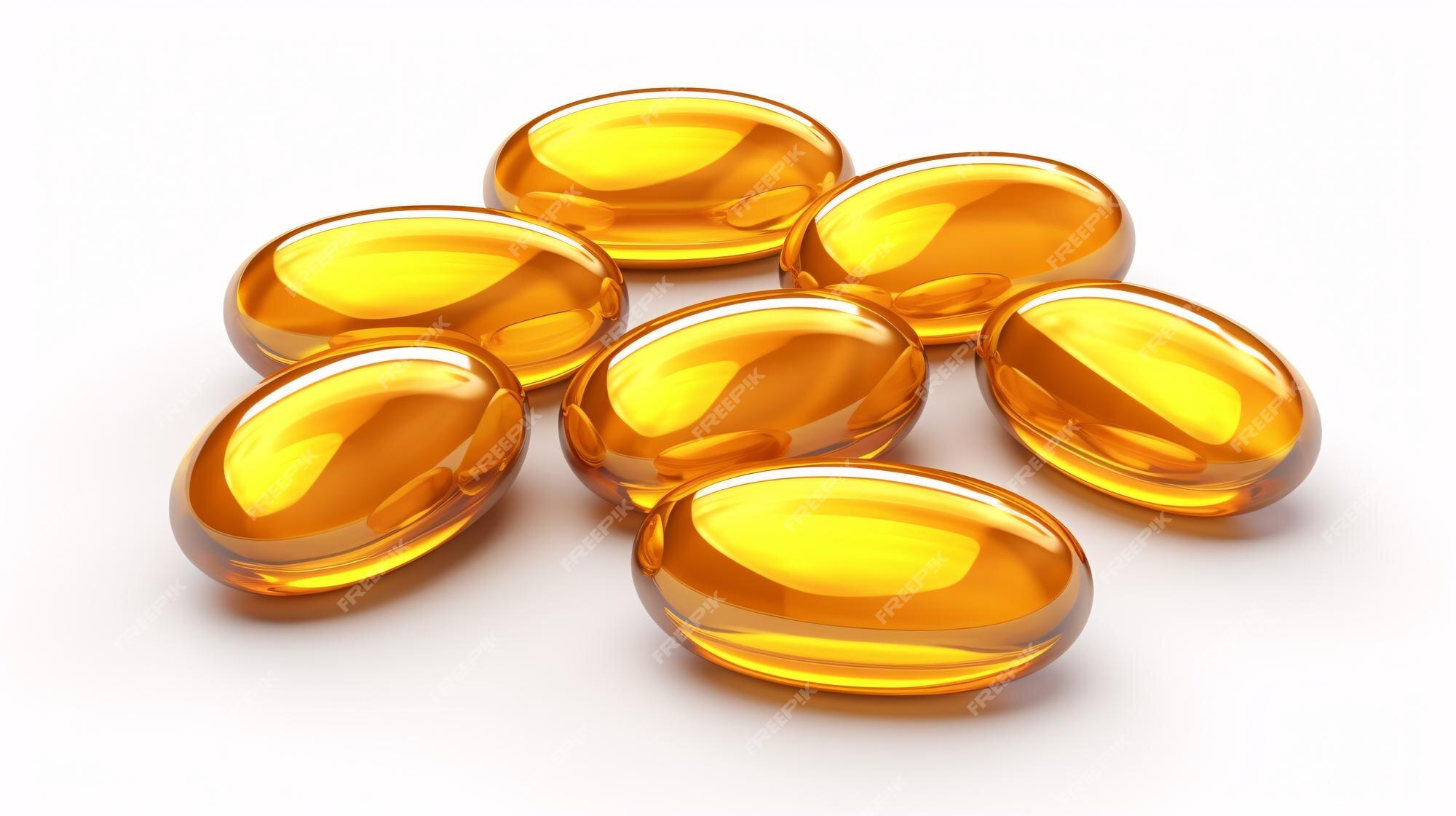 Isolated Fish Oil Soft Gel Capsules On A White Background Unlock The