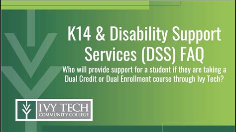 Ivy Tech K 14 Dss Faq Providing Support For A Student In A Dual