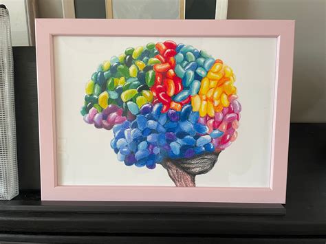 Jelly Bean Brain Print Brain Anatomy Psychology Therapy Office Decor