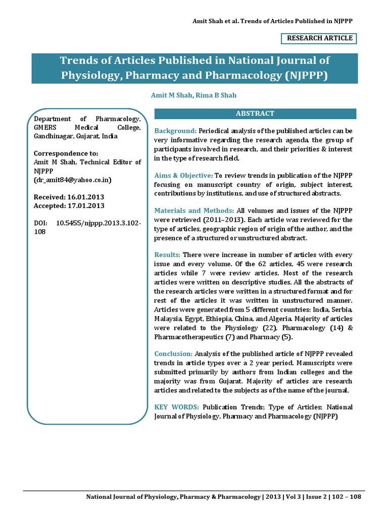 Journal Issues National Journal Of Physiology