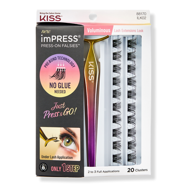 Kiss Products Impress Press On Falsies Eyelash Clusters Kit Natural