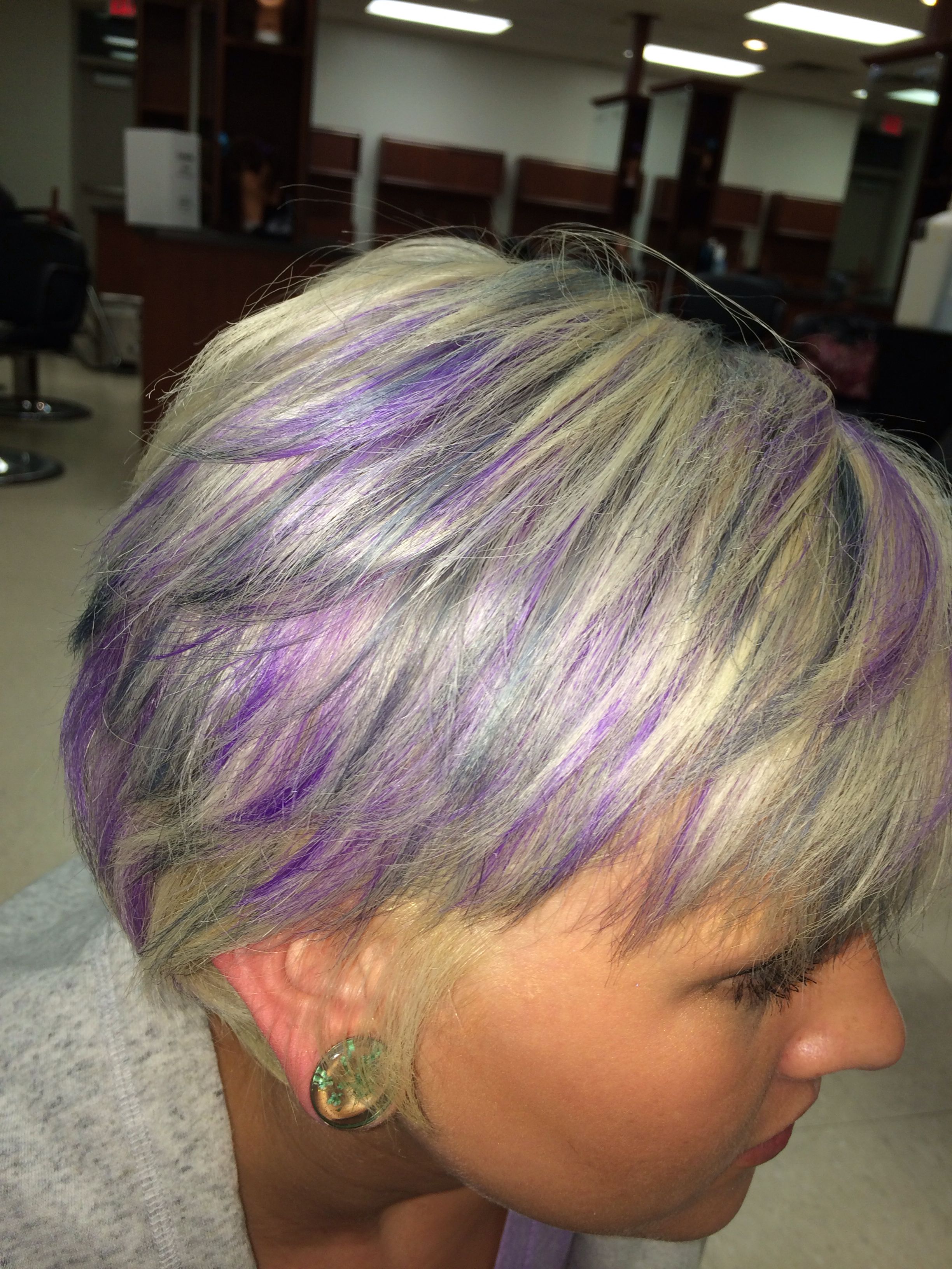 Lavender Madness Grey Hair Dye Purple Hair Highlights Purple Grey Hair