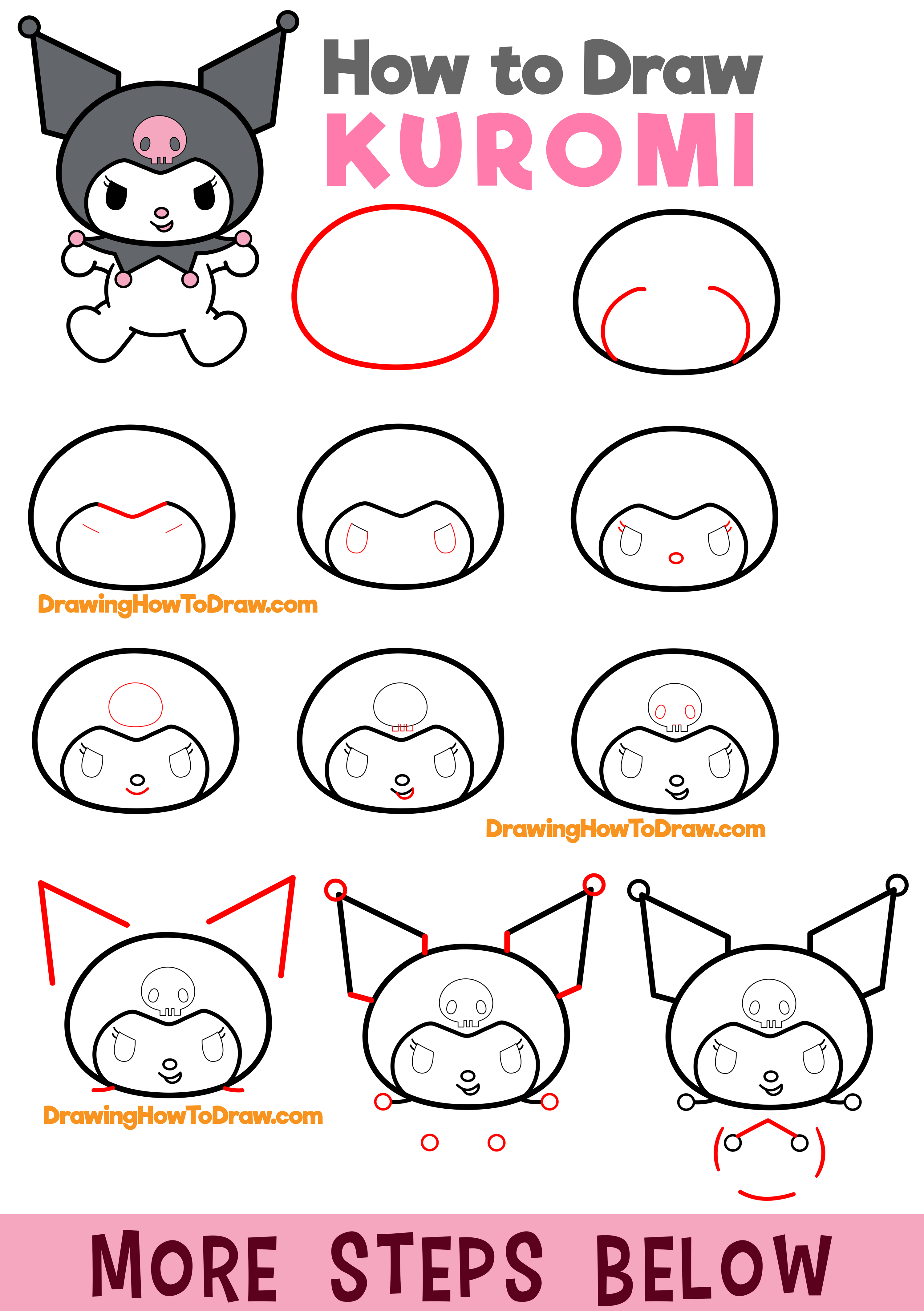 Learn How To Draw Hello Kitty Hello Kitty Step By Step Drawing