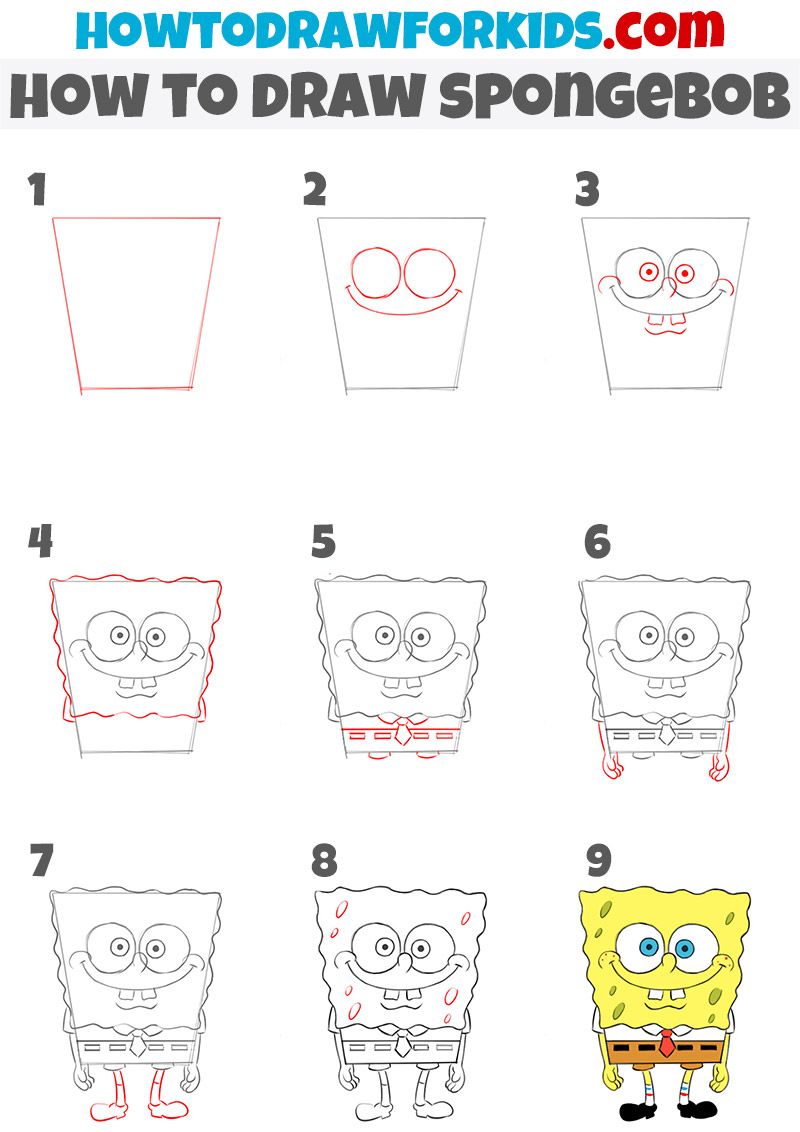 Learn How To Draw Spongebob With An Easy Step By Step Tutorial