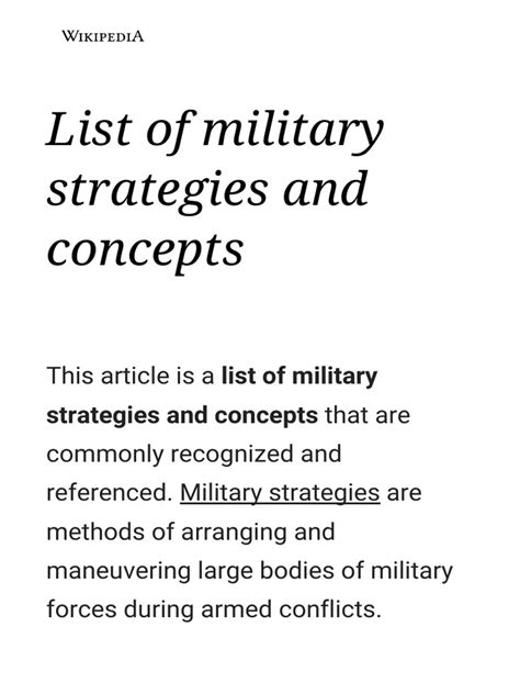 List Of Military Strategies And Concepts Wikipedia Strategies