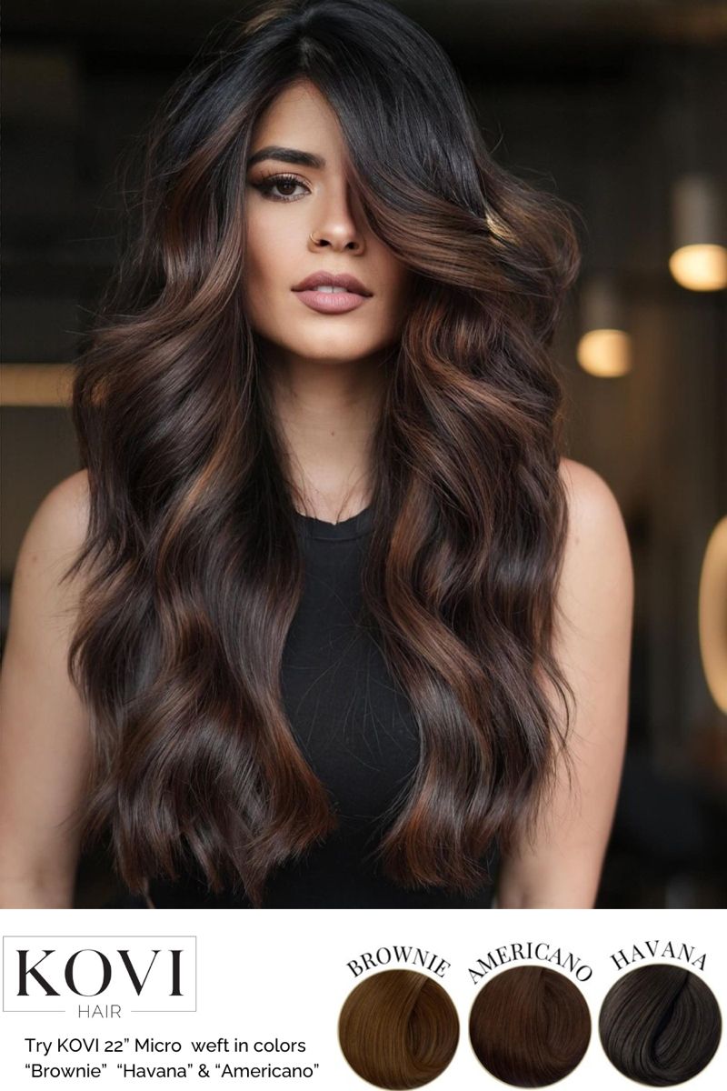 Long Dimensional Chocolate Brown Hair Lighter Brown Hair Color Dark Brown Hair Rich Dark