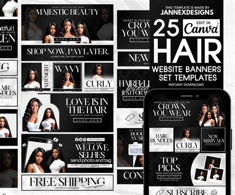 Luxury Diy Hair Web Banners Hair Boutique Web Banners Etsy