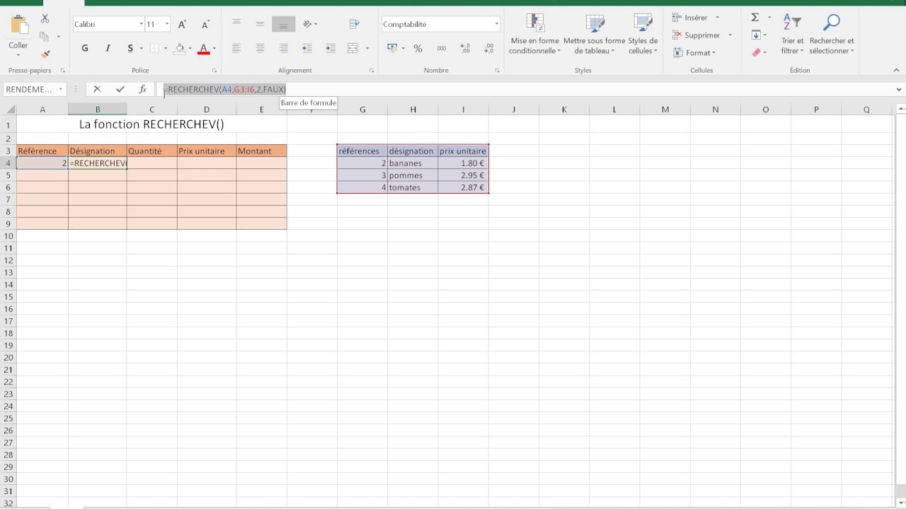 Maitriser Excel Recherchev Rechercheh Partie 2 Youtube