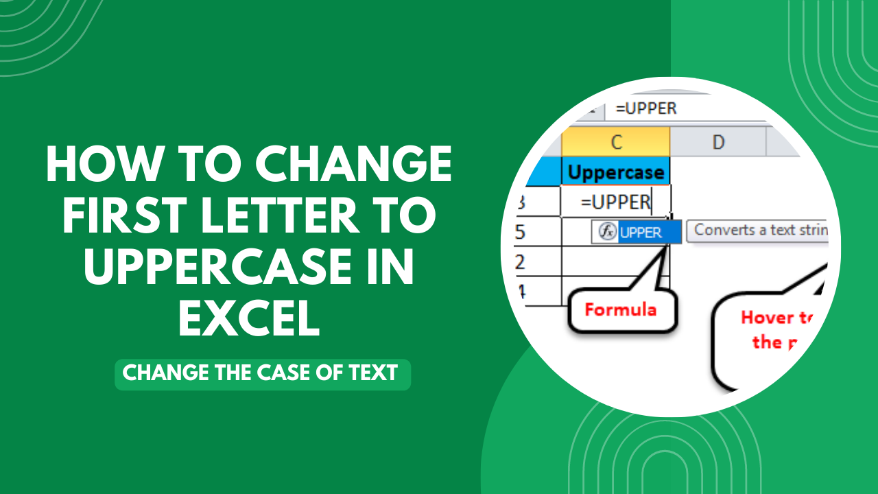 Make First Letter Uppercase In Excel Easily