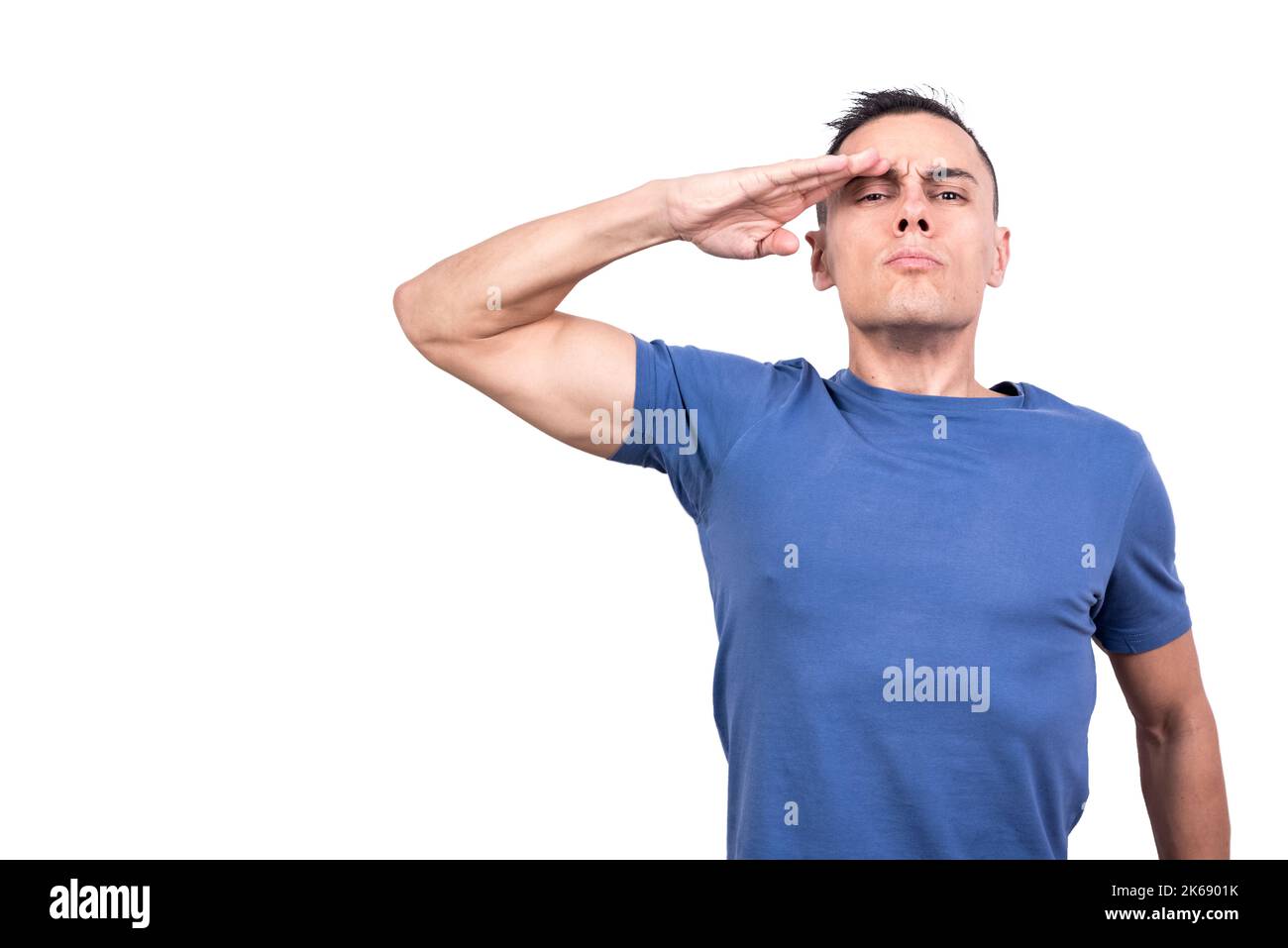 Man Giving A Military Salute With His Hand Stock Image Image Of