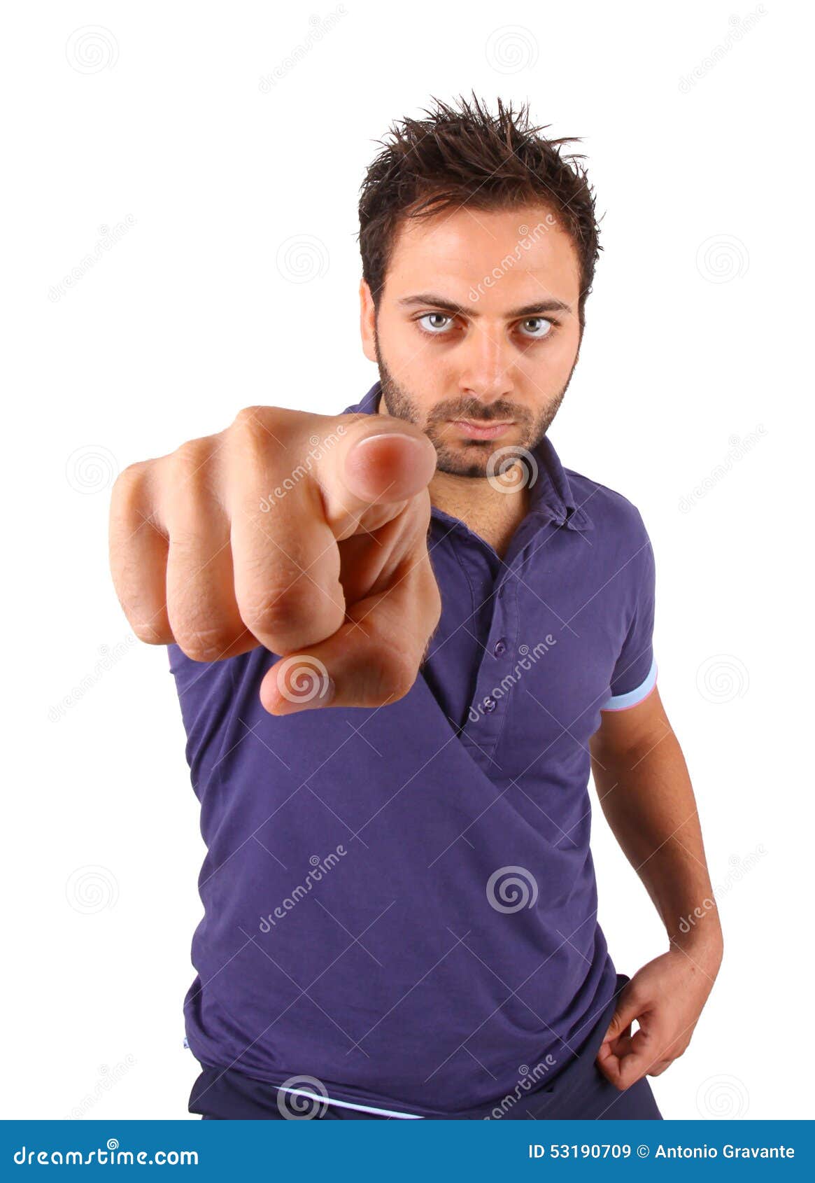 Man Hand Pointing At You Isolated On White Background Stock Photo By