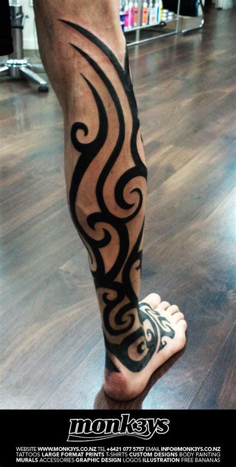 Maori Tribal Leg 2 By Monk3ys Tattoos With Images Leg Tattoos