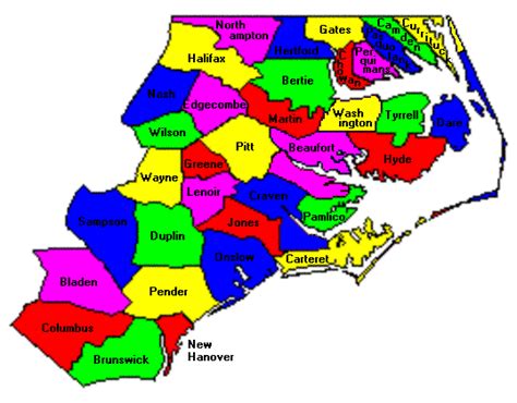 Map Of North Carolina Coastal Counties