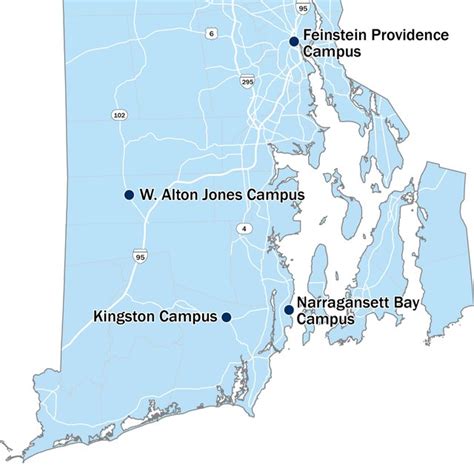 Map Of The University Of Rhode Island S Campus Locations Download