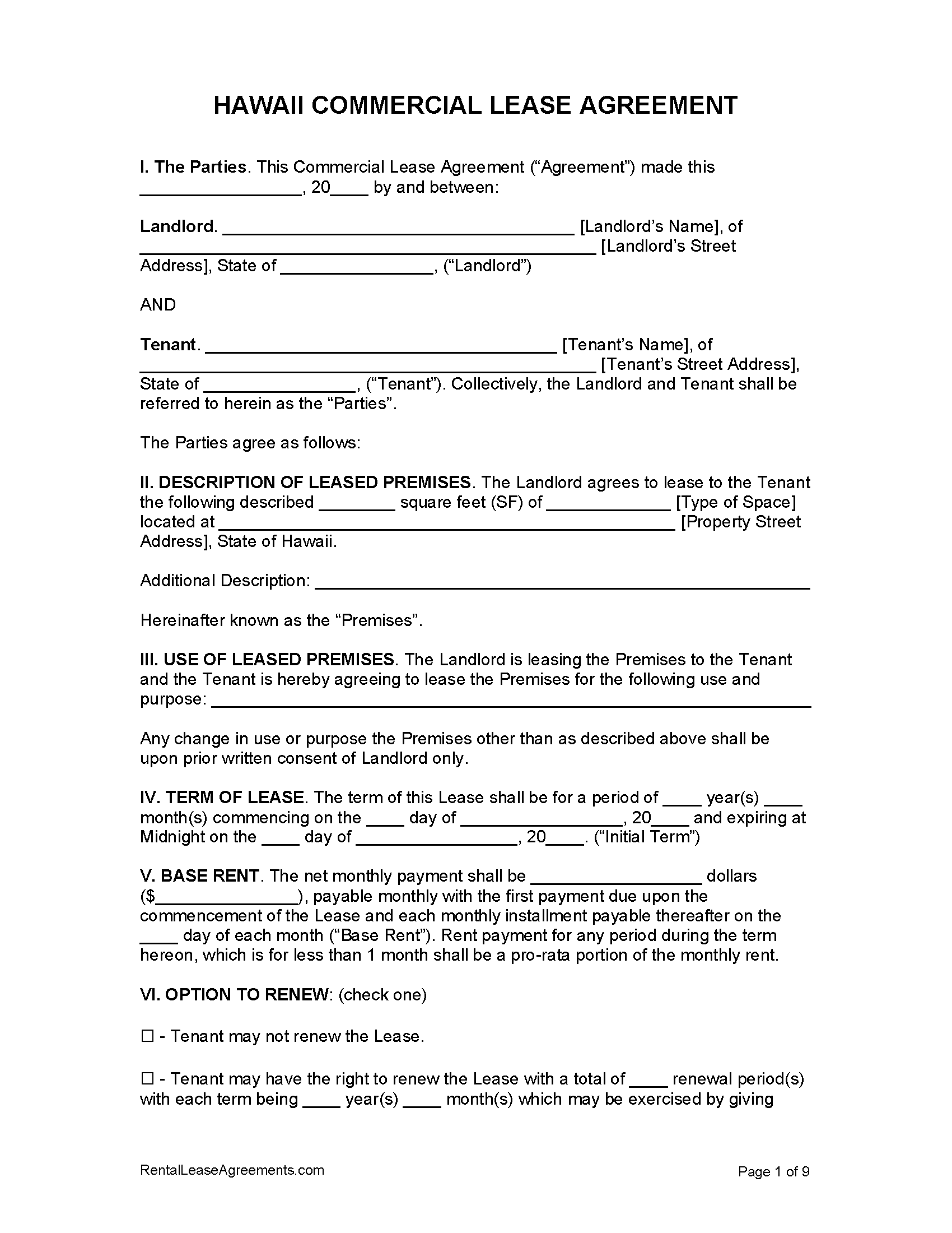 Master Lease Agreement Commercial Real Estate Template Pdf Template