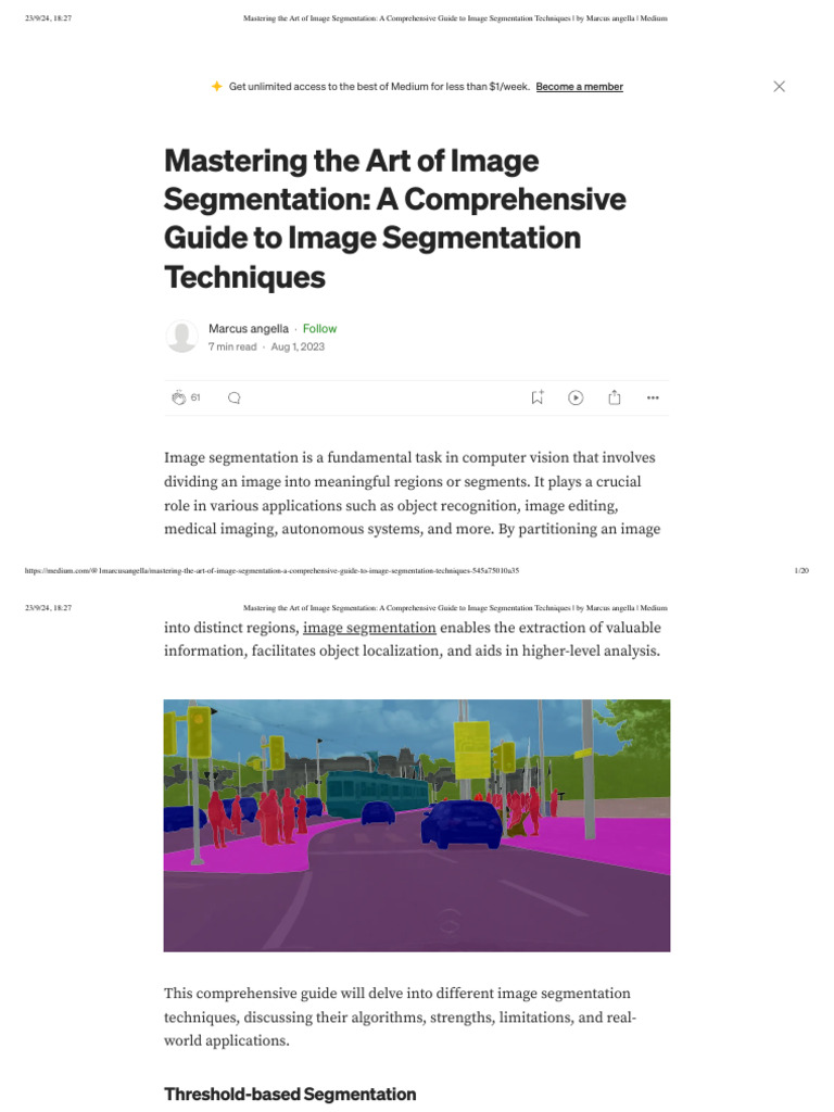 Mastering The Art Of Image Segmentation A Comprehensive Guide To Image Segmentation Techniques