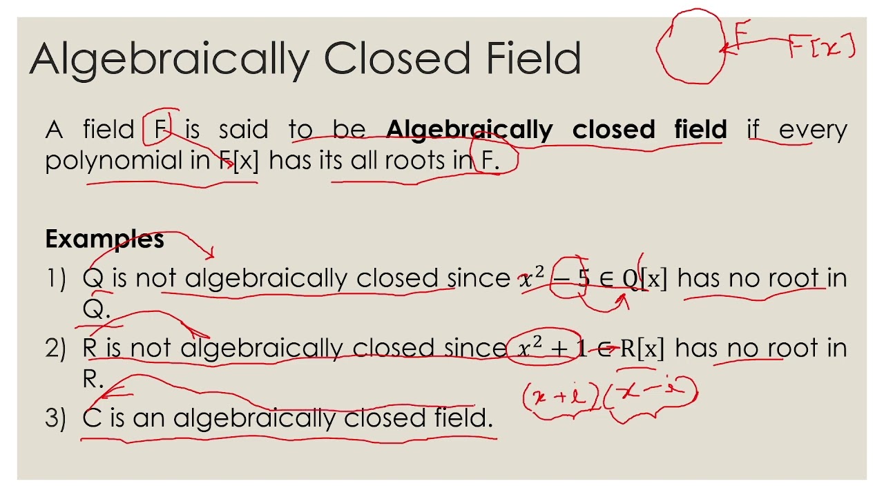 Mathematical Logic Lecture 13 Algebraically Closed Fields Youtube