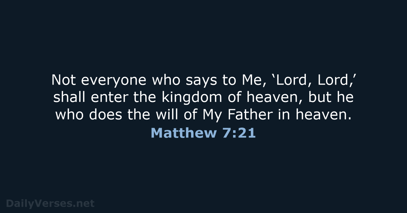 Matthew 7 21 23 Nkjv