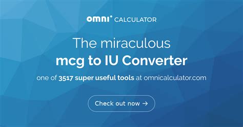 Mcg To Iu Converter Convert Iu To Mg G G