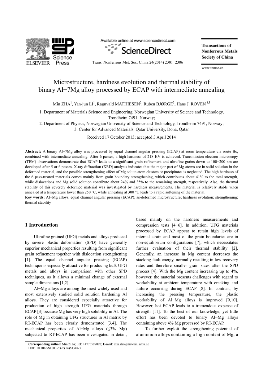 Metals Free Full Text Evolution Of Microstructure And Hardness Of