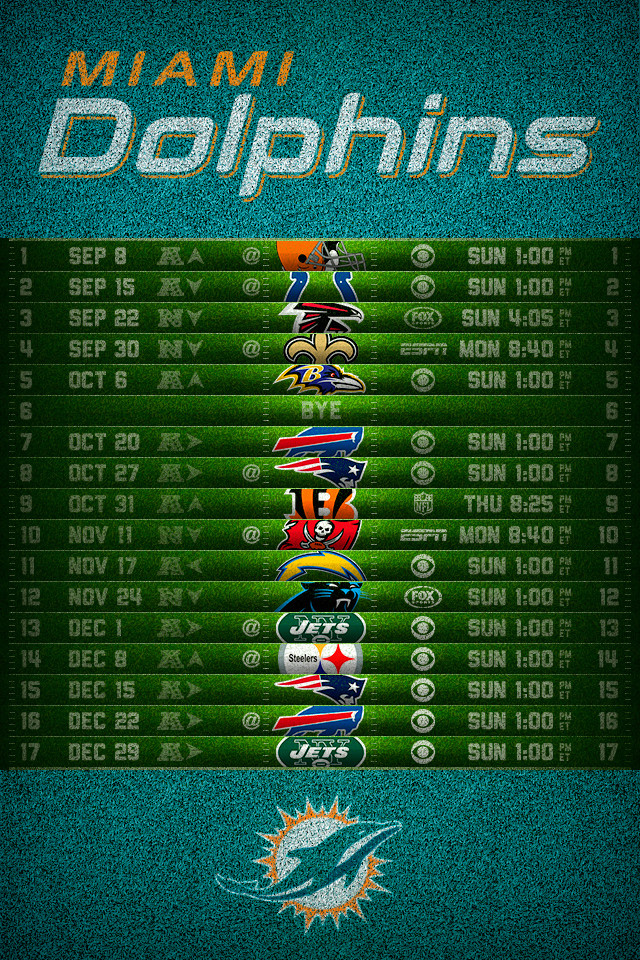 Miami Dolphins Schedule Wallpaper For Iphone R Miamidolphins