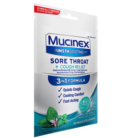 Mucinex Instasoothe Sore Throat Cough Relief Mucinex Usa