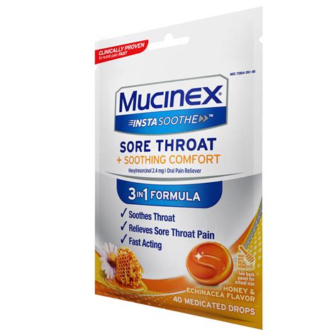 Mucinex Instasoothe Sore Throat Soothing Comfort Mucinex Usa