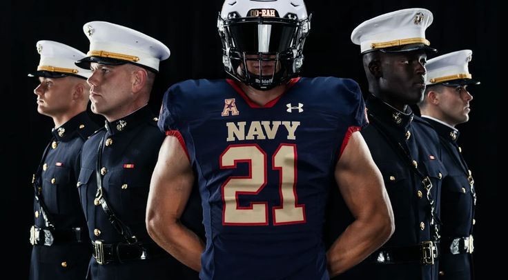 Naval Academy Introduces Marine Corps Dress Blues Football Uniform