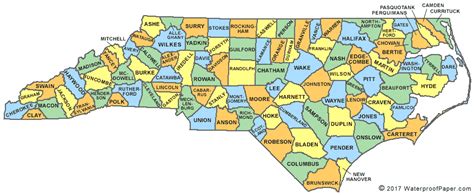 Nc County Map Of North Carolina