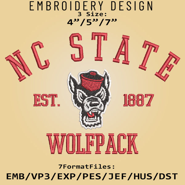 Nc State Wolfpack Embroidery Design Ncaa Logo Embroidery Fi Inspire