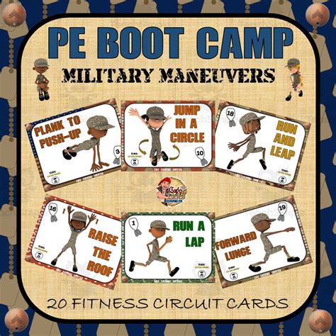 Pe Boot Camp Series Military Maneuvers Fitness Cards By Teach Simple