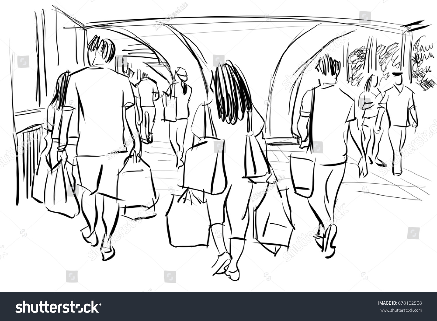 People Walking In A Shopping Mall Stock Image Image Of Floor Shoes