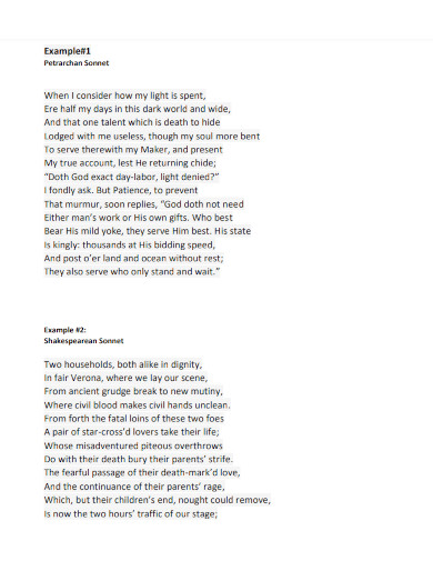 Petrarchan Sonnet Petrarchan Sonnet Examples Petrarchan Sonnet